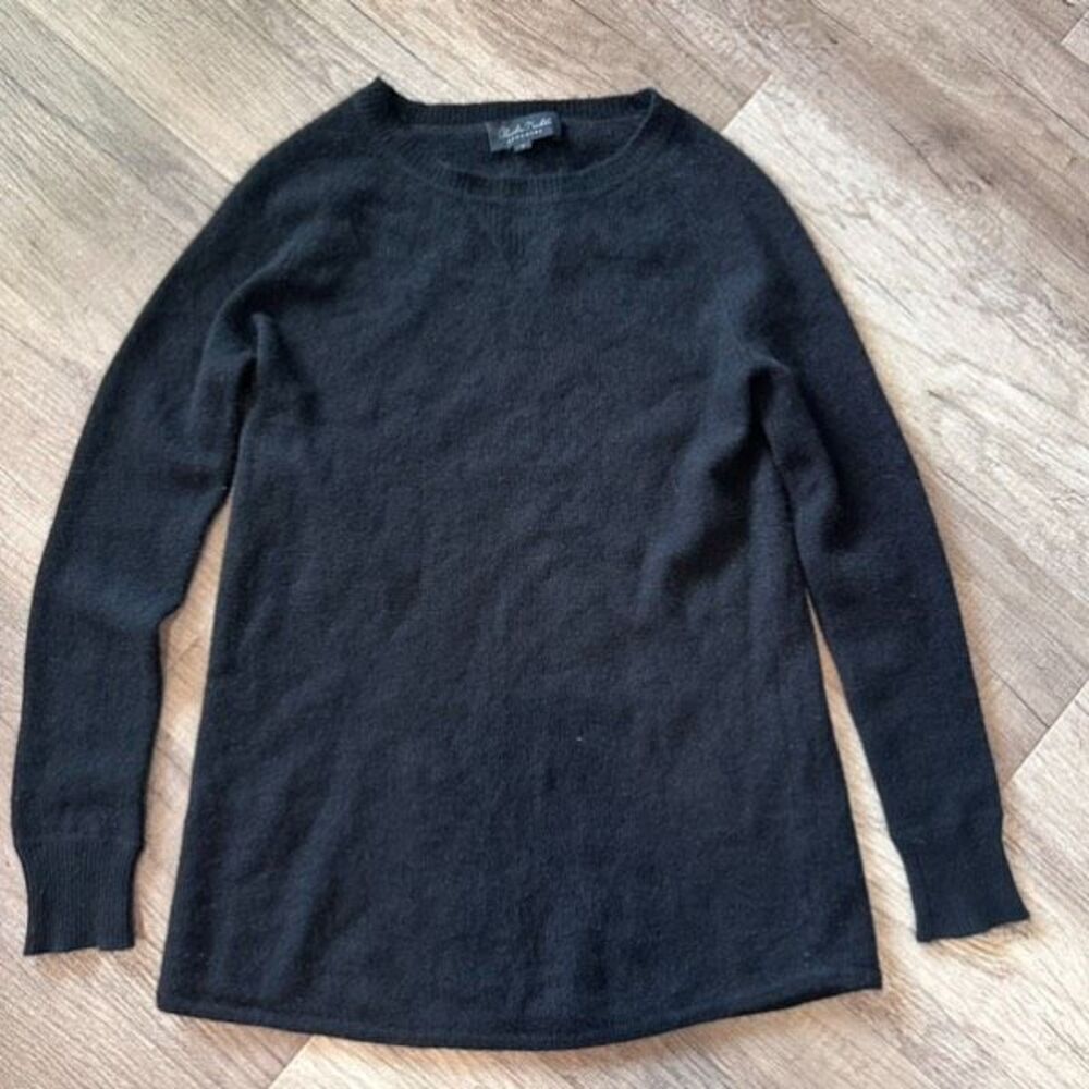 Claudia Nichole Women's Cashmere‎ Knit Long Sleeve Pullover Sweater Black Small